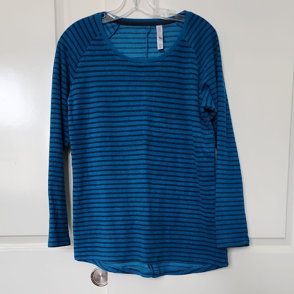Gilligan & O'Malley Blue and Gray Striped Sleep Top